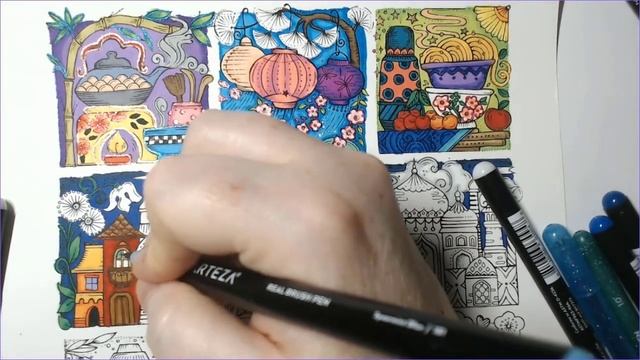 Watercolor Wednesday Demo - Meine Resise durch Asien - Free Page by Rita Berman with Real Brush Pen смотреть онлайн
