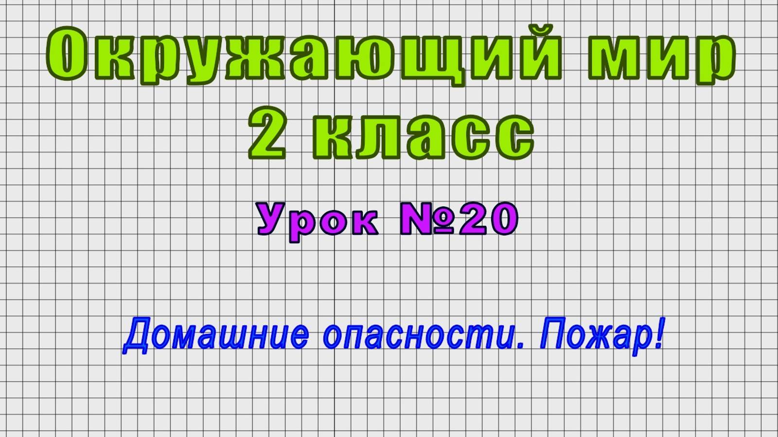 Окружающий мир 2 класс (Урок№20 - Домашние опасности. Пожар!) смотреть онлайн