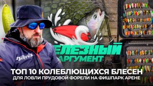 ТОП 10 колеблющихся БЛЕСЕН для ЛОВЛИ прудовой ФОРЕЛИ на ФИШПАРК Арене. Железный аргумент 2025.