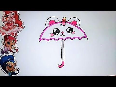 КАК НАРИСОВАТЬ МИЛЫЙ ЗОНТИК. ПРОСТЫЕ РИСУНКИ ДЛЯ НАЧИНАЮЩИХ. смотреть онлайн