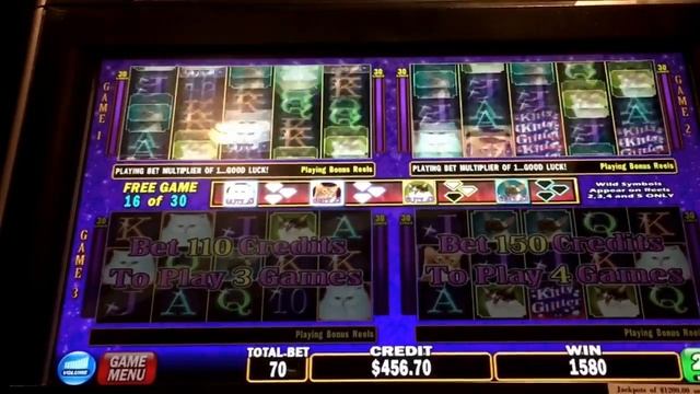 Handpay on 25 cent Kitty Glitter multiplay - with retrigger! смотреть онлайн