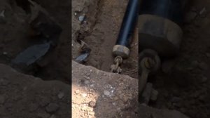 Прокол грунта. Протягиваем трубу.