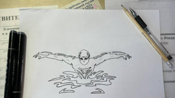 Рисуем пловца ( меня ) вместе