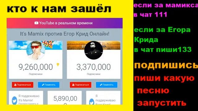 кто победит мамикс или Егор Крид смотреть онлайн