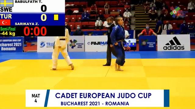 44kg 1 BABULFATH Tara (SWE) Judo 2021 Cadet European Judo Cup Bucharest, Romania (cat. - 44kg) смотреть онлайн