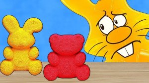 КРАСНЫЙ МЕДВЕДЬ ИЗ ШАРИКОВОГО ПЛАСТИЛИНА!? ЖЕЛЕЙНЫЙ ЗАЯЦ ХАРИТОН