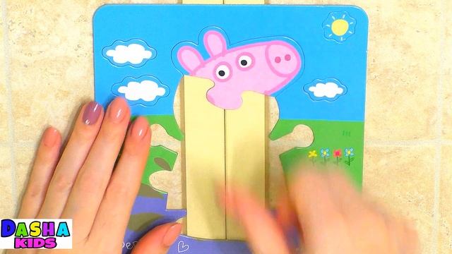 Peppa pig in yellow boots - Peppa pig puzzle | Dasha Kids смотреть онлайн