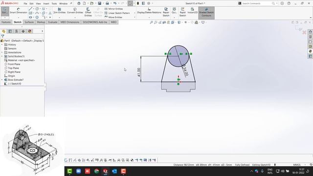 SOLIDWORKS Exercises - Cut off Holder смотреть онлайн