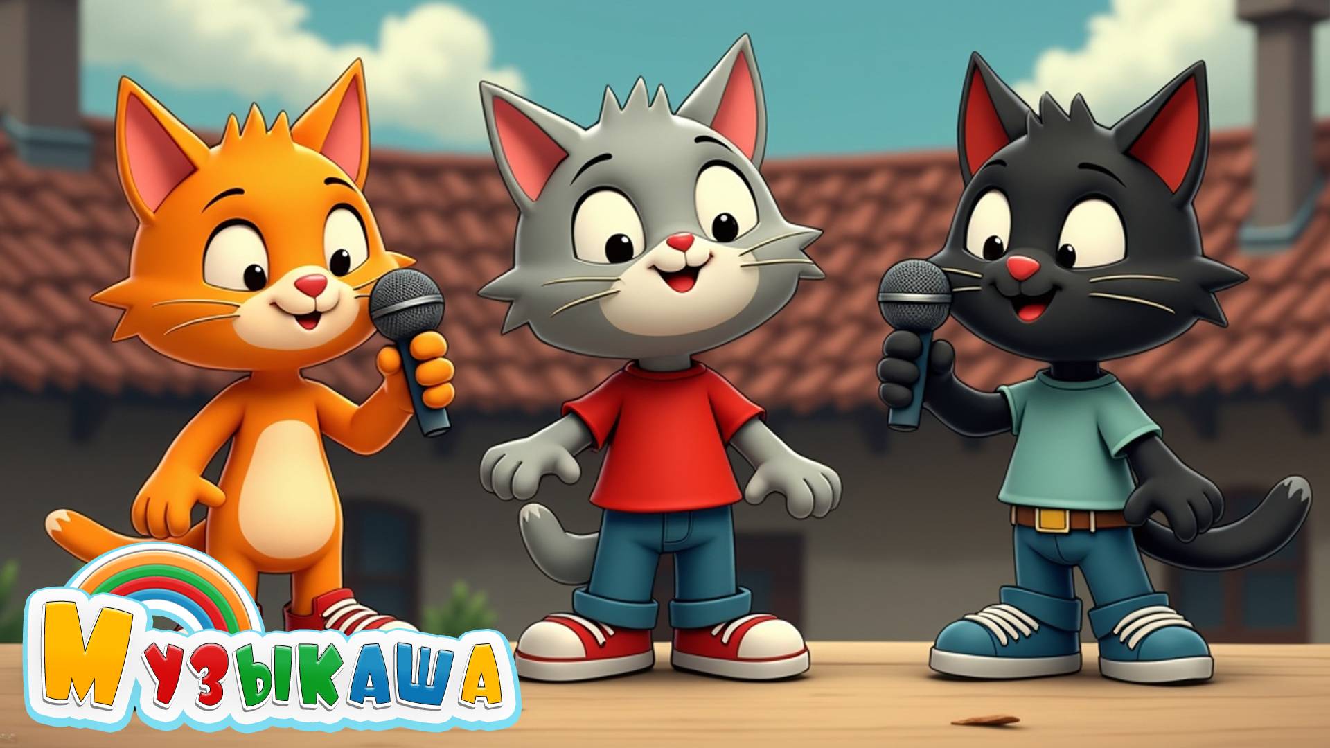 Три кота – Весёлая песенка! | Танцуем с Рыжиком, Чернышом и Серым! смотреть онлайн