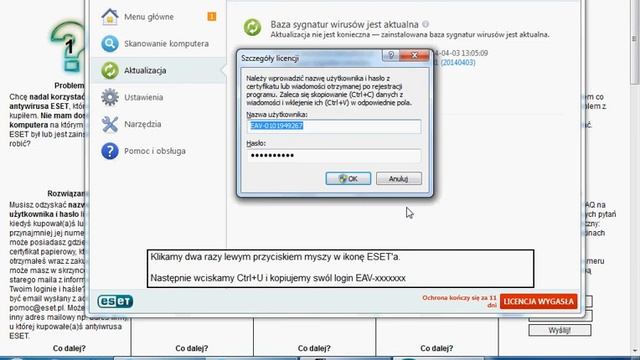 Jak znaleźć login/nazwe użytkownika (EAV-xxxxxxx) w Antywirusie ESET (NOD32) смотреть онлайн