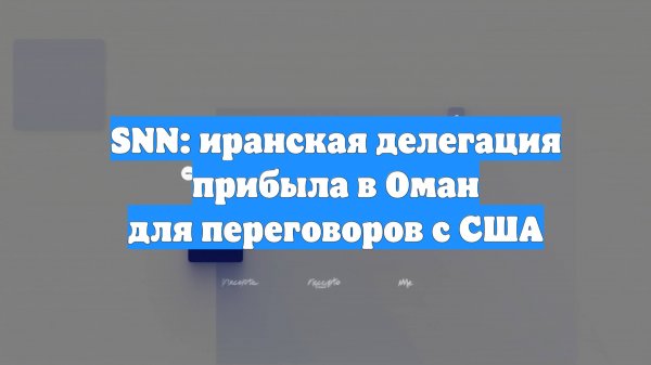 SNN: иранская делегация прибыла в Оман для переговоров с США