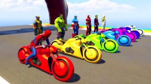 ЧЕЛОВЕК-ПАУК и МОТОЦИКЛЫ с Супергероями Мультик для детей