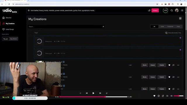 Сочиняем песню в нейросети UDIO смотреть онлайн