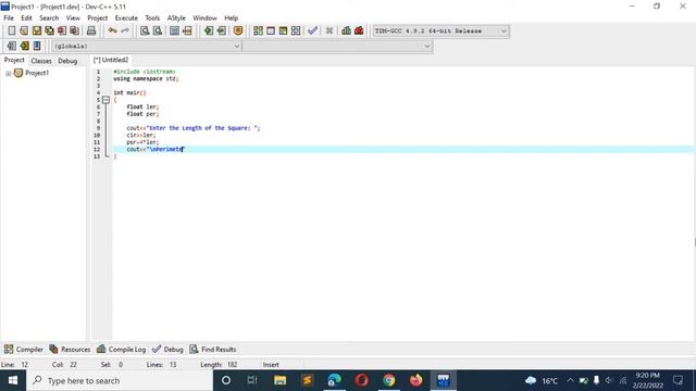 C++ Program to Find Perimeter of Square смотреть онлайн