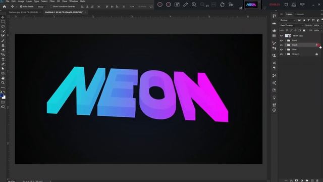 3D Neon Text Effect Photoshop Tutorials смотреть онлайн