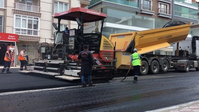 Dynapac SD 2500 CS Finişer Ve Bomag Silindir Ile Asfalt Serimi