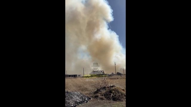Пожар на свалке за поселком Целинный смотреть онлайн