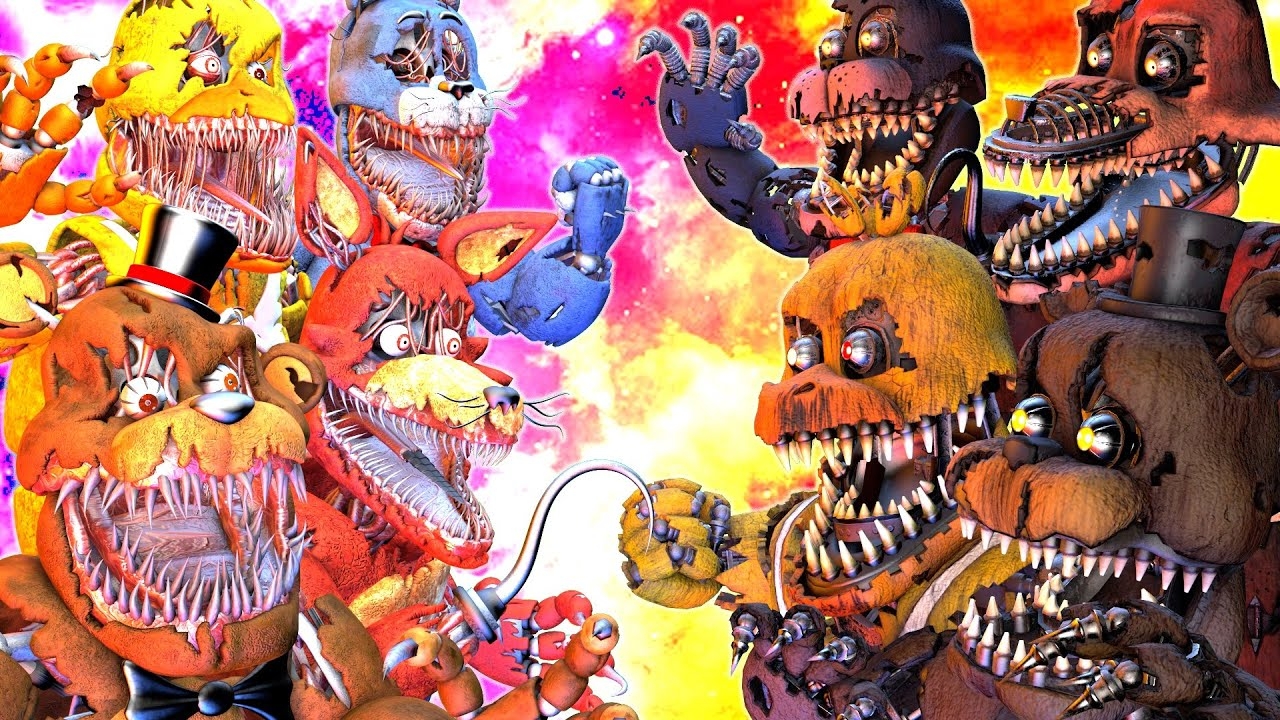 битва Фнаф безумные Vs кошмарных