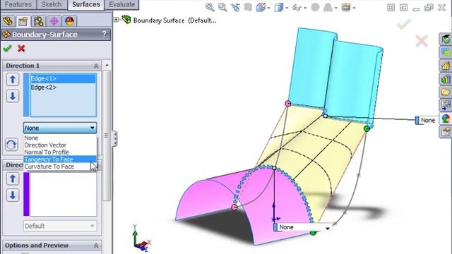 SolidWorks Surfacing 01 Surfacing 21 Boundary Surfaces смотреть онлайн