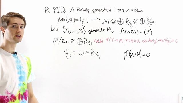 Proof: Structure Theorem for Finitely Generated Torsion Modules Over a PID смотреть онлайн