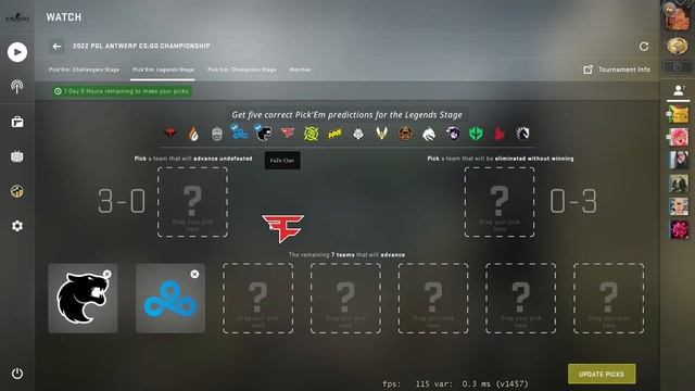 2022 MAJOR ANTWERP CSGO Pick'Em Predictions Legends Stage смотреть онлайн