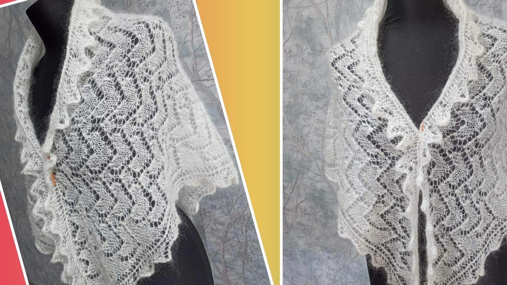 Косынка с узором сердечки от нижнего угла готова ⚡Небольшой обзор 🔥 смотреть онлайн