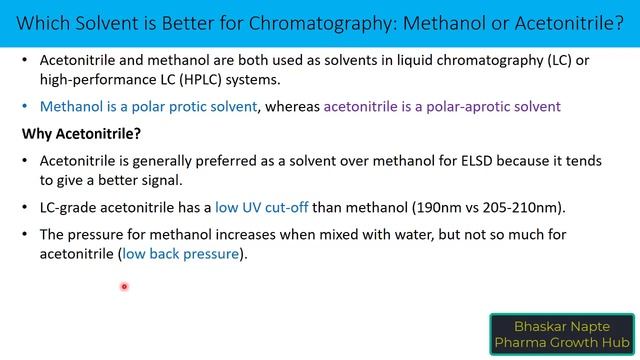 Which Solvent is Better for Chromatography: Methanol or Acetonitrile? смотреть онлайн