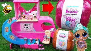 Жизнь кукол ЛОЛ в автодомике Огромный ШМЕЛЬ в реальной жизни ВСЕ в ШОКЕ мультик LOL BUBBLY Surprise