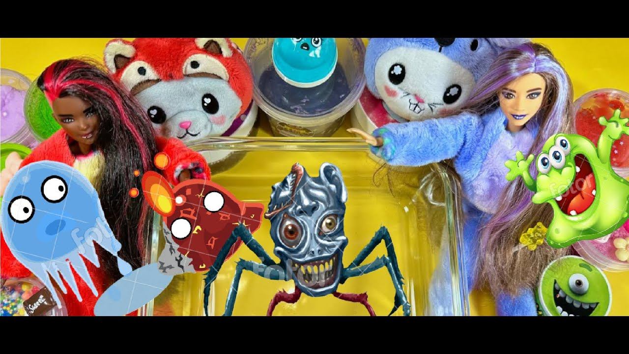 Satisfying Video L Mixing All My Slime Smoothie