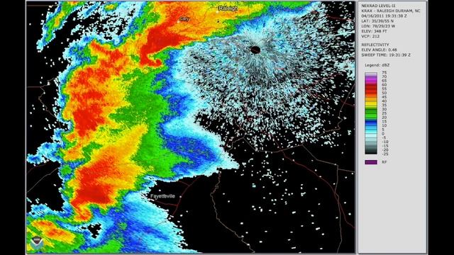 16 April 2011 North Carolina Tornado Outbreak - Eight years later (Radar/Velocity loops) смотреть онлайн