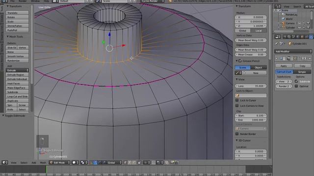 Blender 3D Basics tutorial - Mean Crease смотреть онлайн