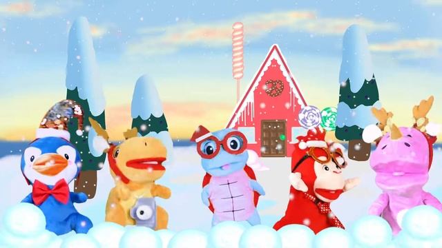 Merry Christmas & Happy New Year | Noodle Hand-puppets Singing Nursery Rhymes & Kids Songs смотреть онлайн