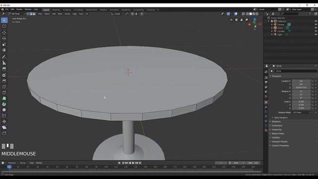 Blender 2.8 How To Make Round Table