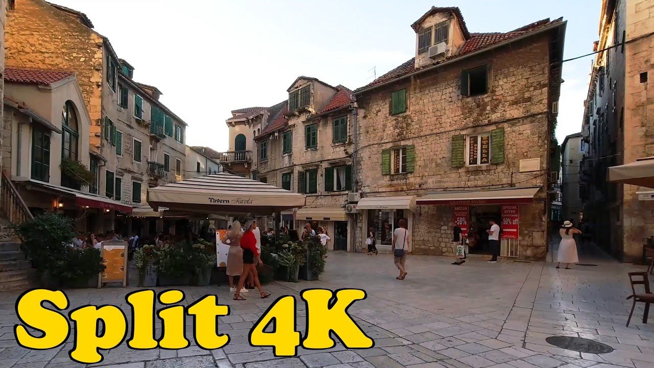 Split Croatia Evening And Night Walking Tour [4K]