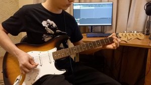 КИНО- Дождь для нас (кавер на электрогитаре, соло партия Каспаряна) (Снег для вас)