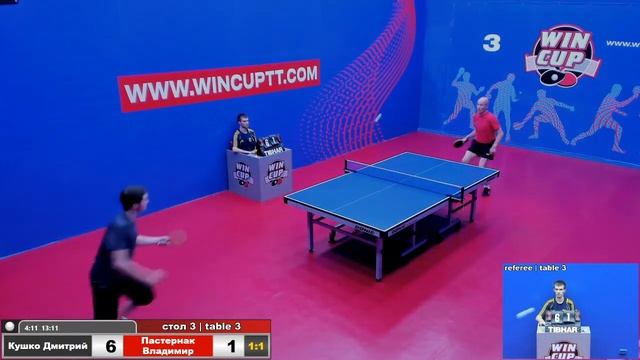 Кушко Дмитрий 3-2 Пастернак Владимир Восток 6 WIN CUP 11.08.2020 Прямой эфир Зал 3 смотреть онлайн