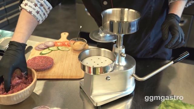 Ручний прес для гамбургерів GGM Gastro HMH130 смотреть онлайн