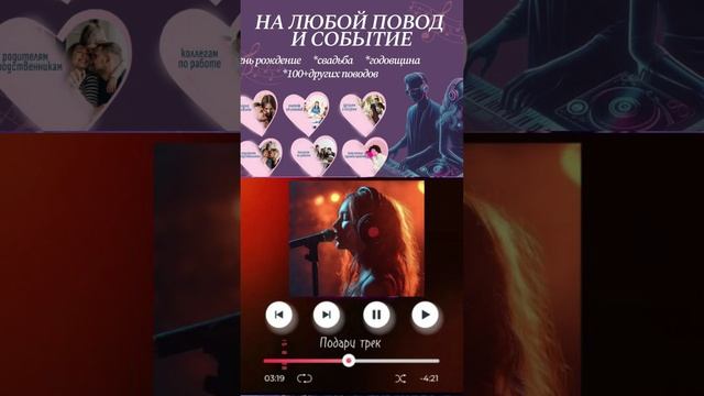 Песня подарок/песня на заказ/подари трек