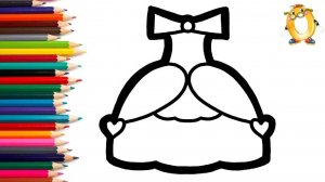 Мультик - раскраска для детей ПЛАТЬЕ. Учимся как рисовать ПЛАТЬЕ ДЛЯ КУКОЛКИ // ОБУЧАШКА ТВ