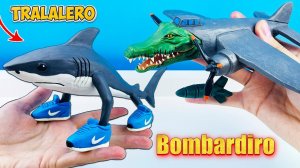 Лепим фигурки БОМБАРДИРО КРОКОДИЛО и ТРАЛАЛЕРО ТРАЛАЛА 🦈Tralalelo 🐊 Bombardiro ✈ Лепка ОК