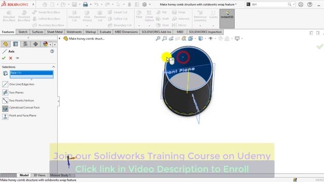 Honey comb structure with solidworks wrap feature смотреть онлайн
