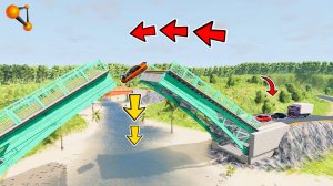 РАЗВОДНОЙ МОСТ СМЕРТИ! ПОСЛЕДНИЙ ШАНС ПЕРЕПРЫГНУТЬ МОСТ И НЕ УПАСТЬ ВНИЗ! ЭКСПЕРИМЕНТЫ BEAMNG DRIVE
