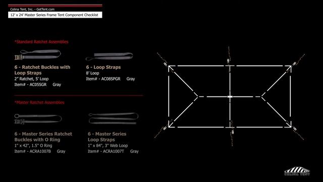 12' x 24' Master Frame Tent Component Checklist смотреть онлайн