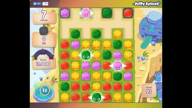 Jelly Splash Level 93 - 2 Star смотреть онлайн