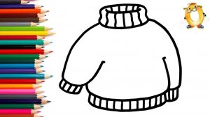 Мультик - раскраска для детей ЯРКИЙ СВИТЕРОК. Учимся как рисовать ОДЕЖДУ ДЛЯ КУКОЛ // ОБУЧАШКА ТВ