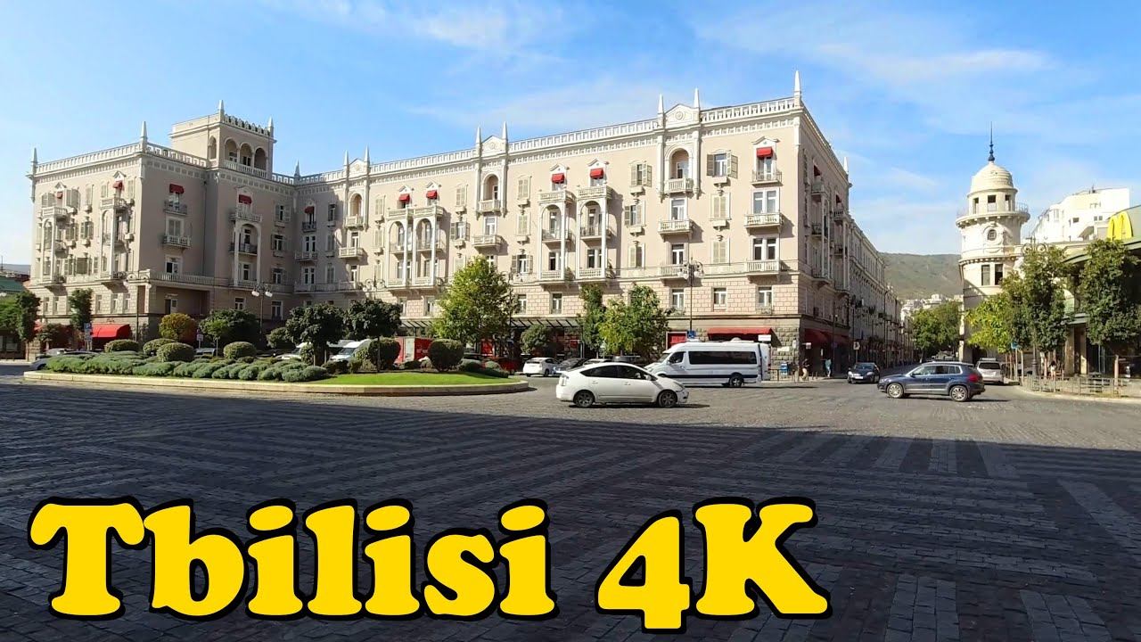 Tbilisi Georgia Walking Tour [4K] Rike Park - Tbilisi Railway Station.