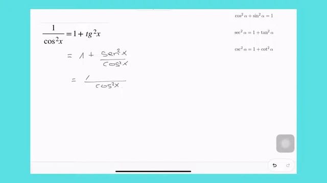 Demuestra las entidades trigonométricas 1/cos^2x =1 + tg^2x смотреть онлайн