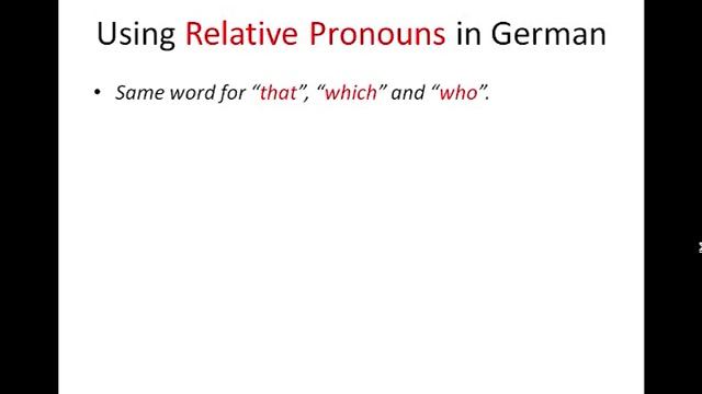Relative Pronouns in German Part One смотреть онлайн