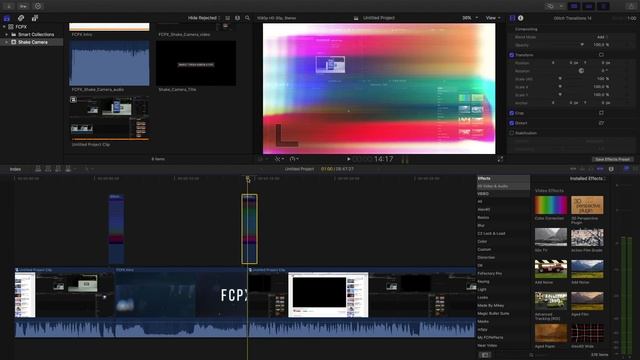 Монтаж видео в FCPX. Glitch переход в Final Cut Pro X