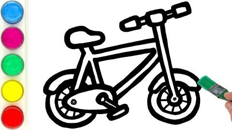 Рисуем и раскрашиваем велосипед своими руками. Для малышей и начинающих смотреть онлайн